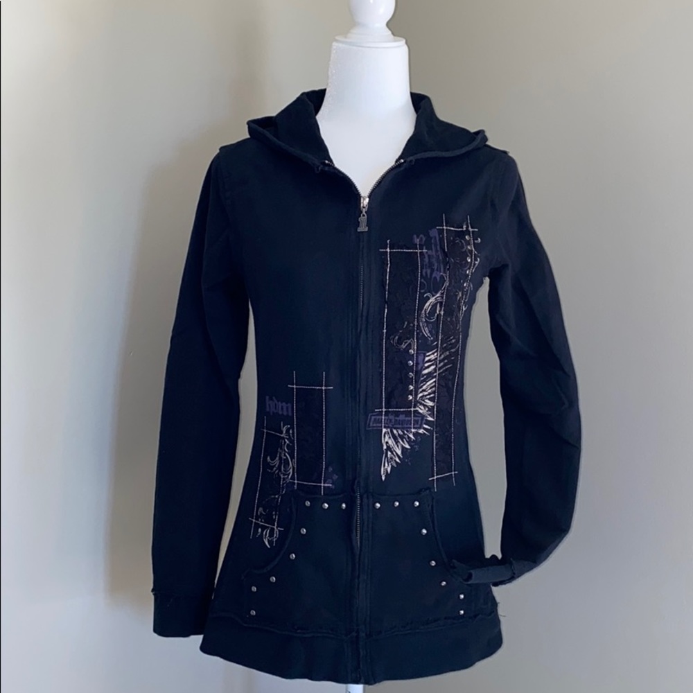 Harley Davidson zip up hoodie, Black Label, Small.